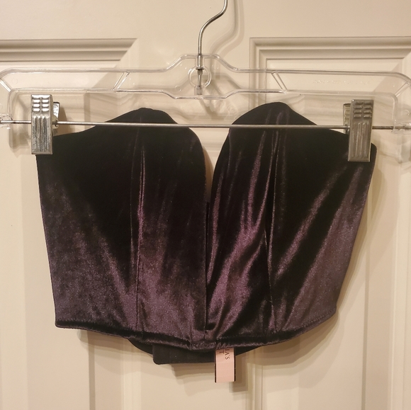 Victoria's Secret Dream Angels Black Velvet Strapless Corset Bra Size Sm… - Picture 2 of 6